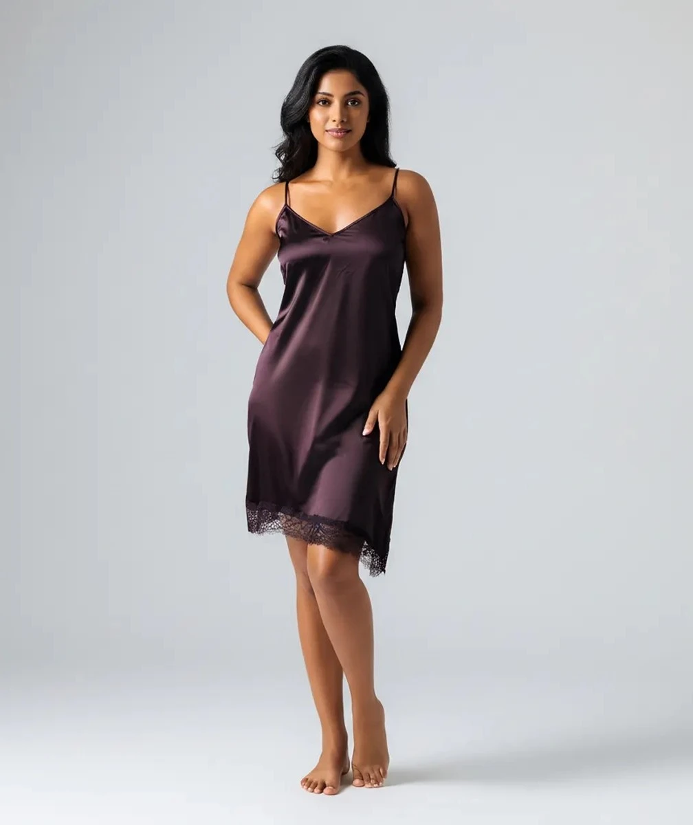 Satin slip dress sleepwear — Rainy Garment
